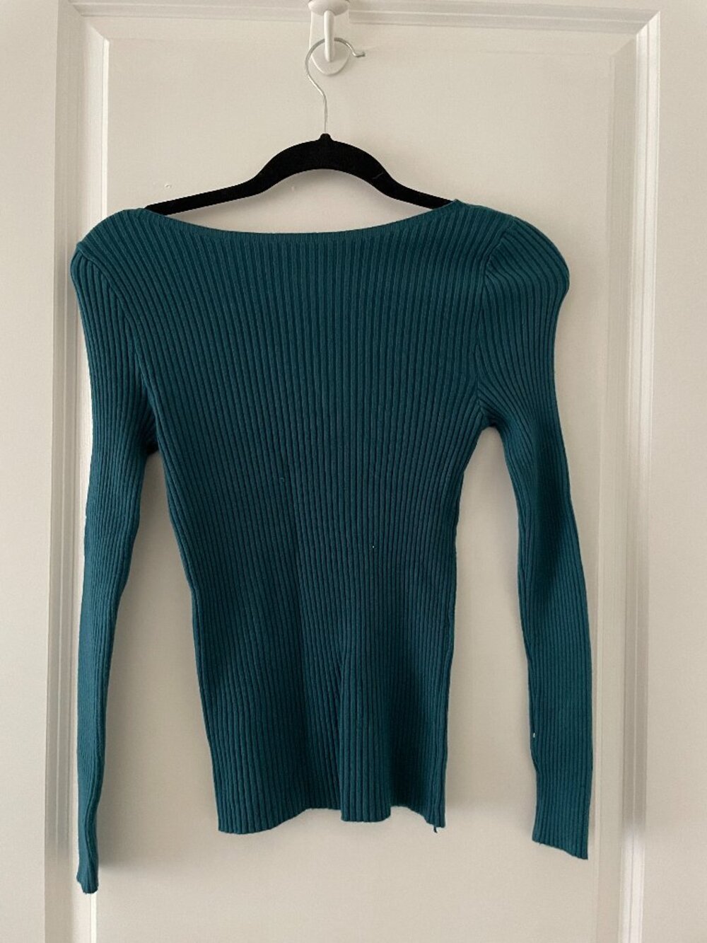 SHEIN Minimalist Casual Daily Fitted Solid Color Pullover Sweater in Dark Green